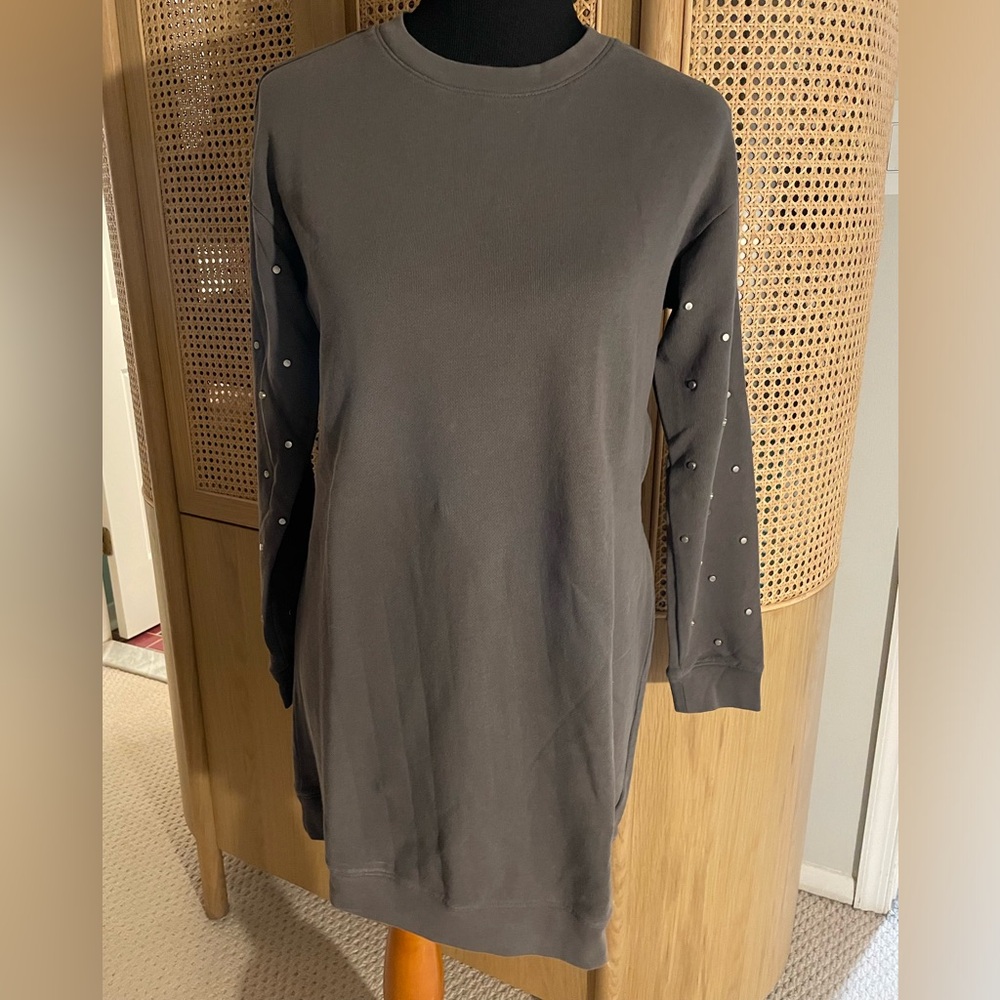 Studded Sleeve Sweater Dress